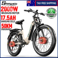 26-Inch 2000W Dual Motor Electric Mountain Bike, 7-Speed Fat Tire E-Bike, 48V 17.5Ah Removable Battery