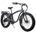 NNEMB Electric Fat Tyre Cruiser Bike, eBike with Throttle, Matte Black