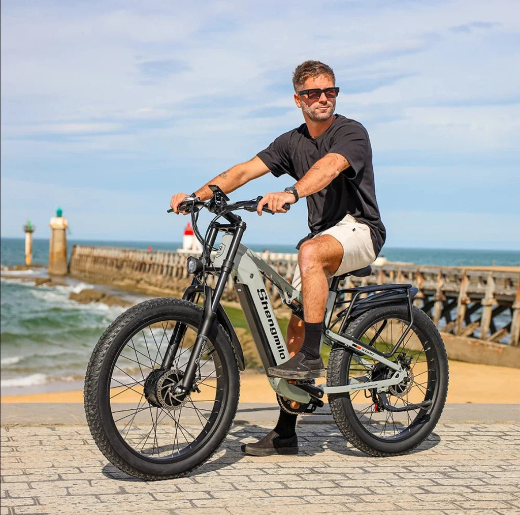 26-Inch 2000W Dual Motor Electric Mountain Bike, 7-Speed Fat Tire E-Bike, 48V 17.5Ah Removable Battery