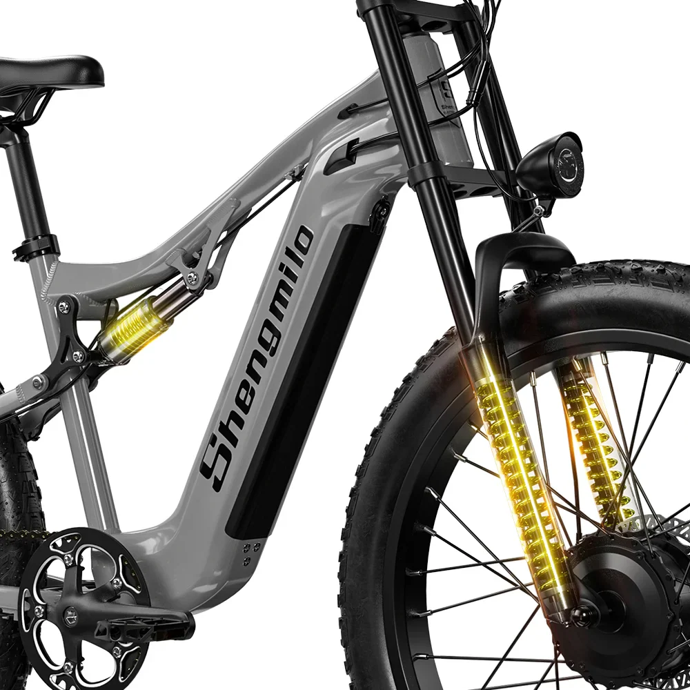 2000W Dual-Motor Electric Mountain Bike 48V 17.5Ah, Dual Suspension, 26-Inch (66 cm) Wheel, 31–60 km Range
