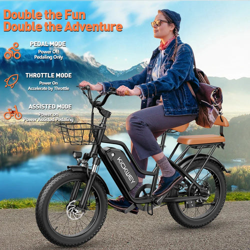 1500W Peak 20-Inch Electric Mountain Bike for Adults - 48V 20Ah Removable Battery, Up to 50 mi (80 km) Range, 32 MPH